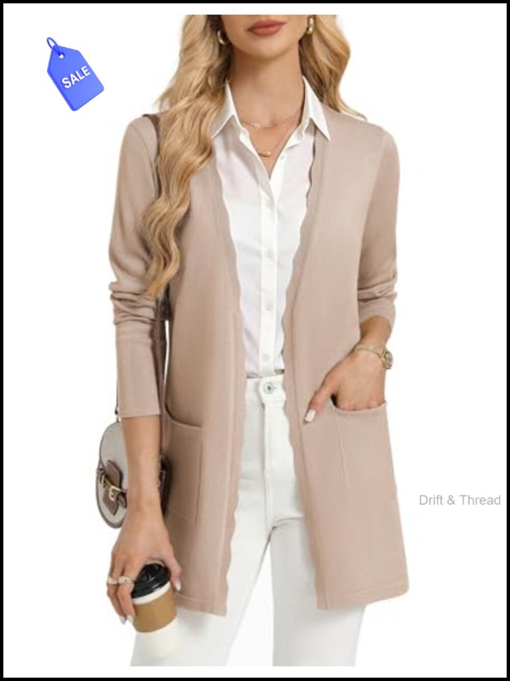 Long Open Front Cardigan Sweater for Women Business Casual
